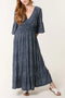 Pre-Order | Shirred Waist Dress | Navy Speckled Dot