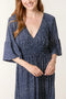 Pre-Order | Shirred Waist Dress | Navy Speckled Dot
