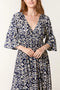 Pre-Order | Shirred Waist Dress | Navy Ikat Print