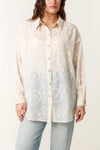 Pre-Order | Diamante Button Embroidered Shirt