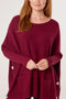 Pre-Order | Batwing Ribbed Sleeve Jumper | Berry