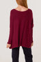 Pre-Order | Batwing Ribbed Sleeve Jumper | Berry