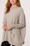Pre-Order | Batwing Ribbed Sleeve Jumper | Mocha
