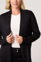 Made In Italy | Longline Ribbed Cardigan | Black