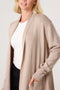 Made In Italy | Longline Ribbed Cardigan | Stone