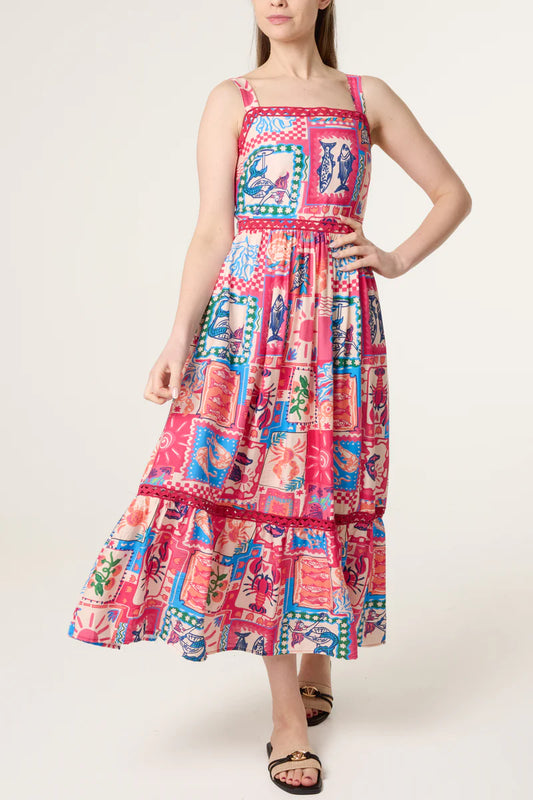Coastal Holiday Midi Dress