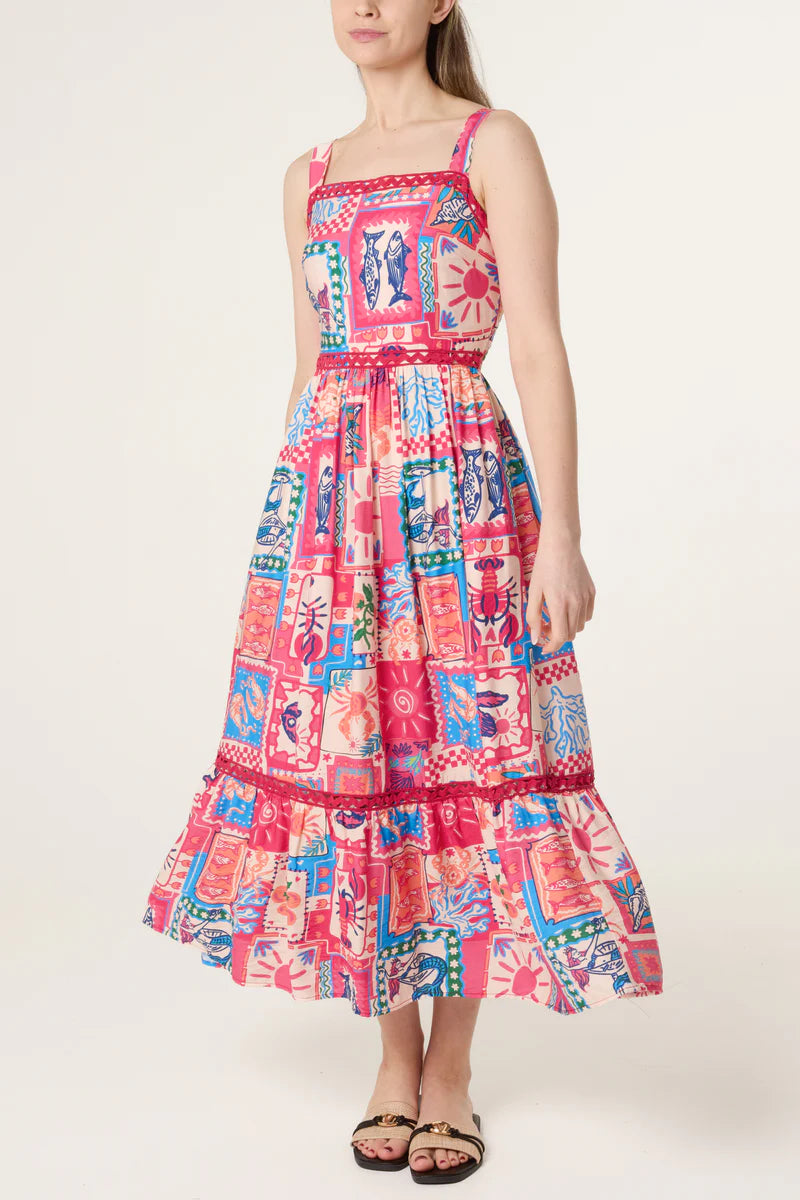 Coastal Holiday Midi Dress