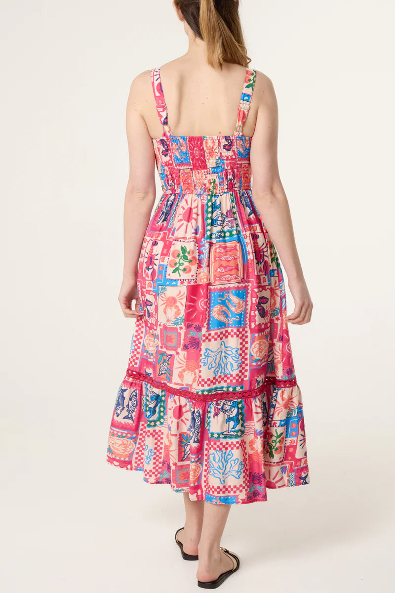 Coastal Holiday Midi Dress