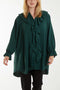 Frill Front Blouse | Green