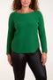 Boat Neck Raw Edge Jumper | Jade