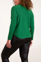 Boat Neck Raw Edge Jumper | Jade