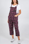 Made In Italy | Leopard Print Dungarees | Berry