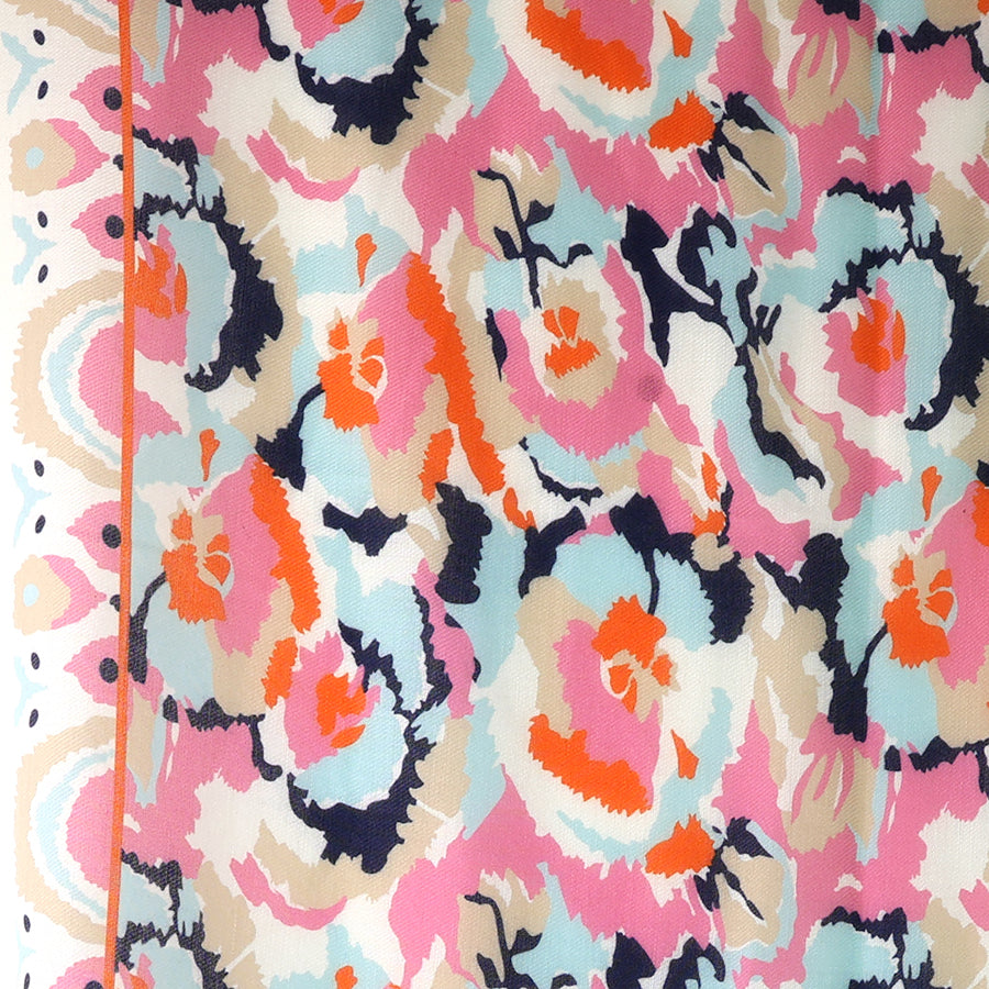 Colorful floral pattern on a fabric background