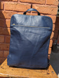 The Tallulah Italian Leather Backpack Bag - Navy