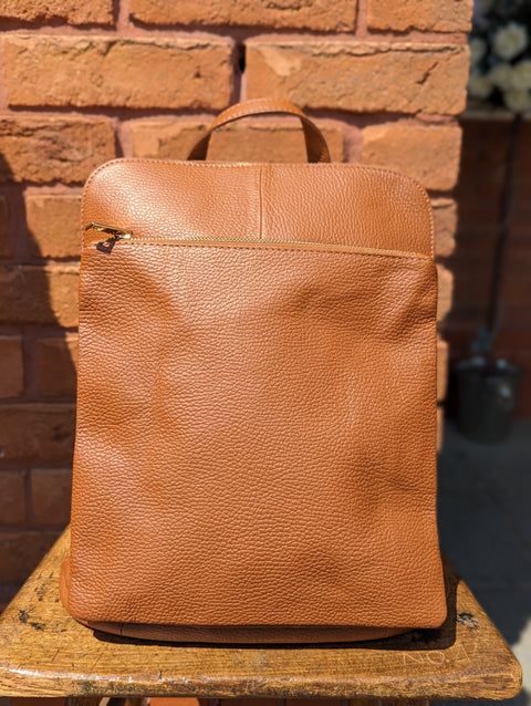 *Pre-order* The Tallulah Italian Leather Backpack Bag - Tan