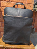 The Tallulah Italian Leather Backpack Bag - Black