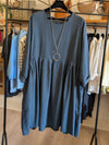 Linen Tunic Dress | Navy