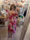Ruffle Floral Dress | Pink