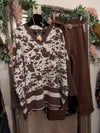 Made In Italy | Cow Print V Neck Jumper | Brown