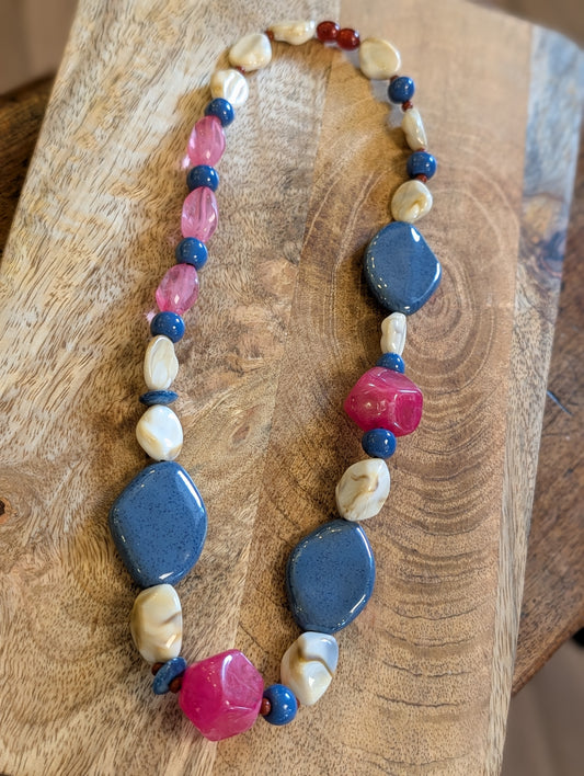 The Token Hunter | Necklace | Pink & Blue