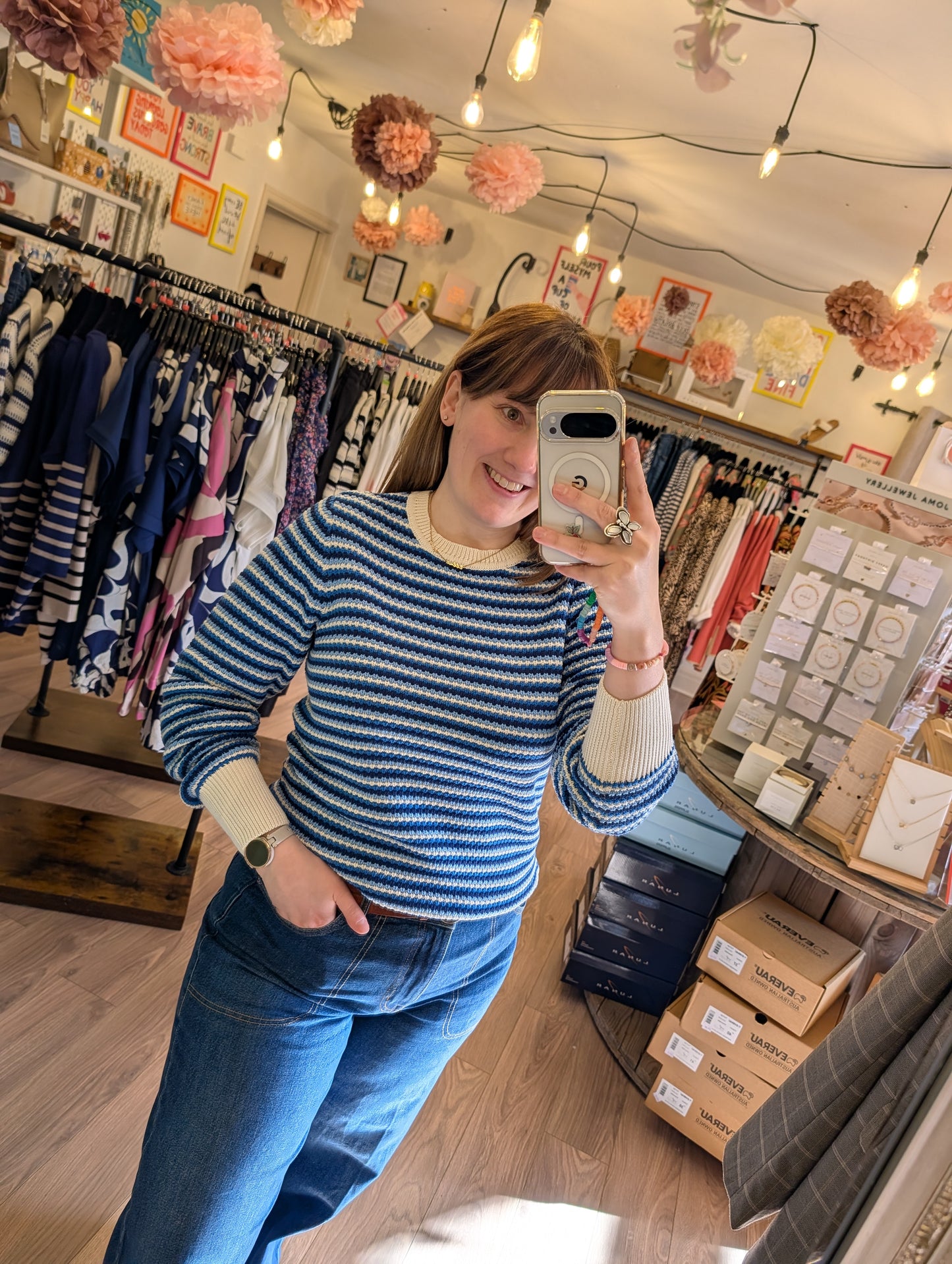 B.young | BYMAGICO O-Neck Jumper | Della Robbia Blue Stripe
