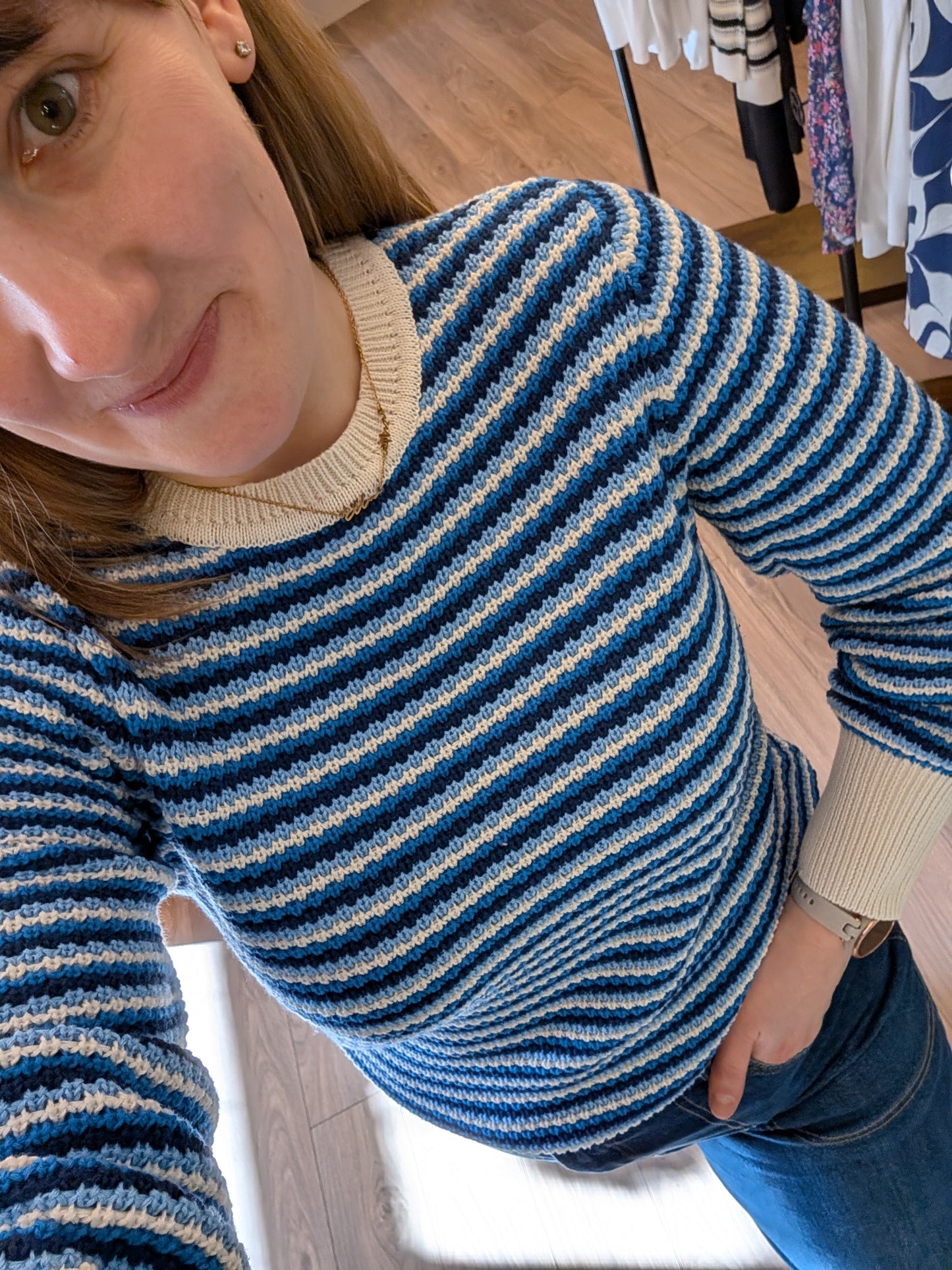 B.young | BYMAGICO O-Neck Jumper | Della Robbia Blue Stripe