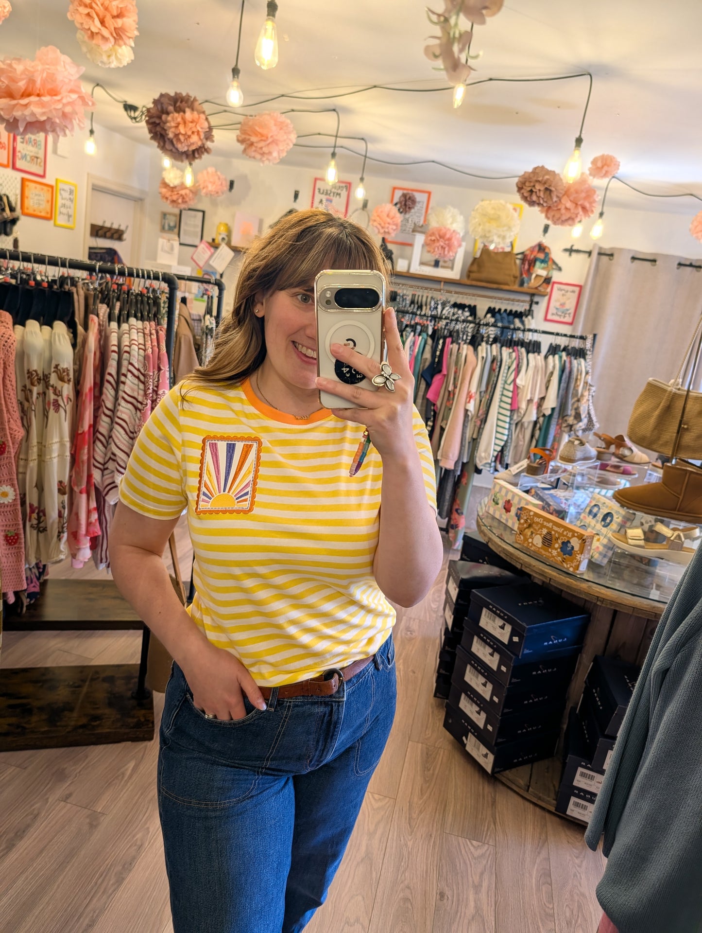 Sugarhill | Maggie T-Shirt | Yellow/White, Rainbow Sunshine