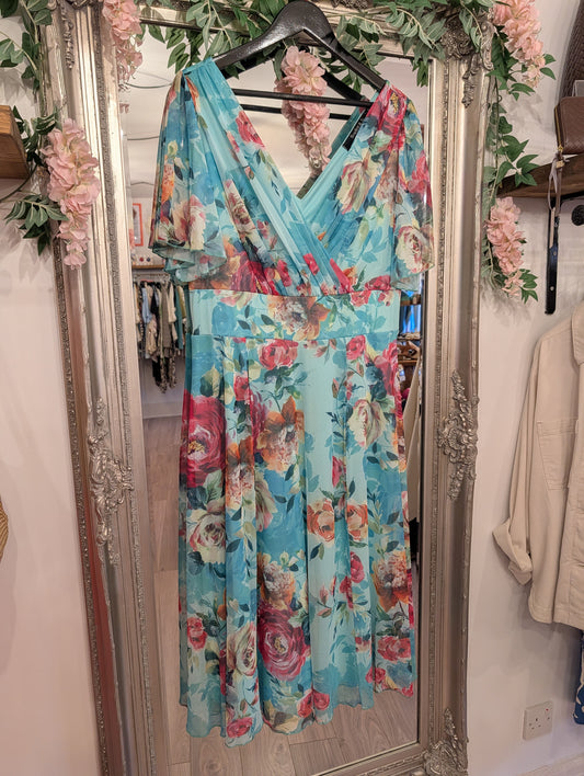 Pre-Loved | Scarlett & Jo Aqua Blue Dress | UK 16