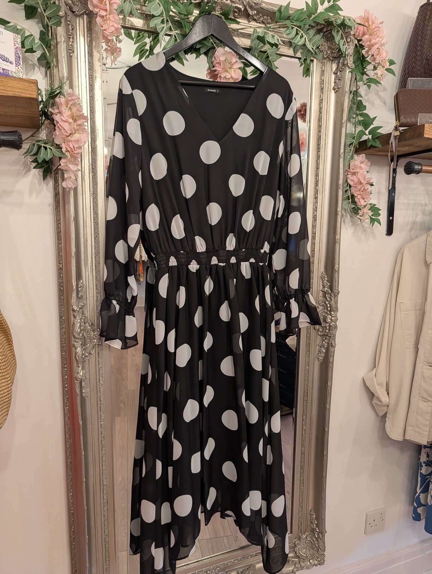 Pre-Loved | Roman Polka Dot Dress | UK 18
