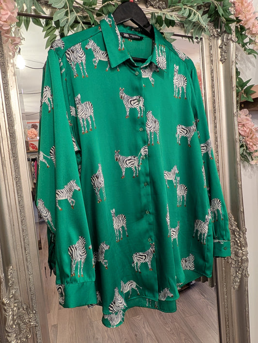 Pre-loved | Zara Zebra Shirt | XL