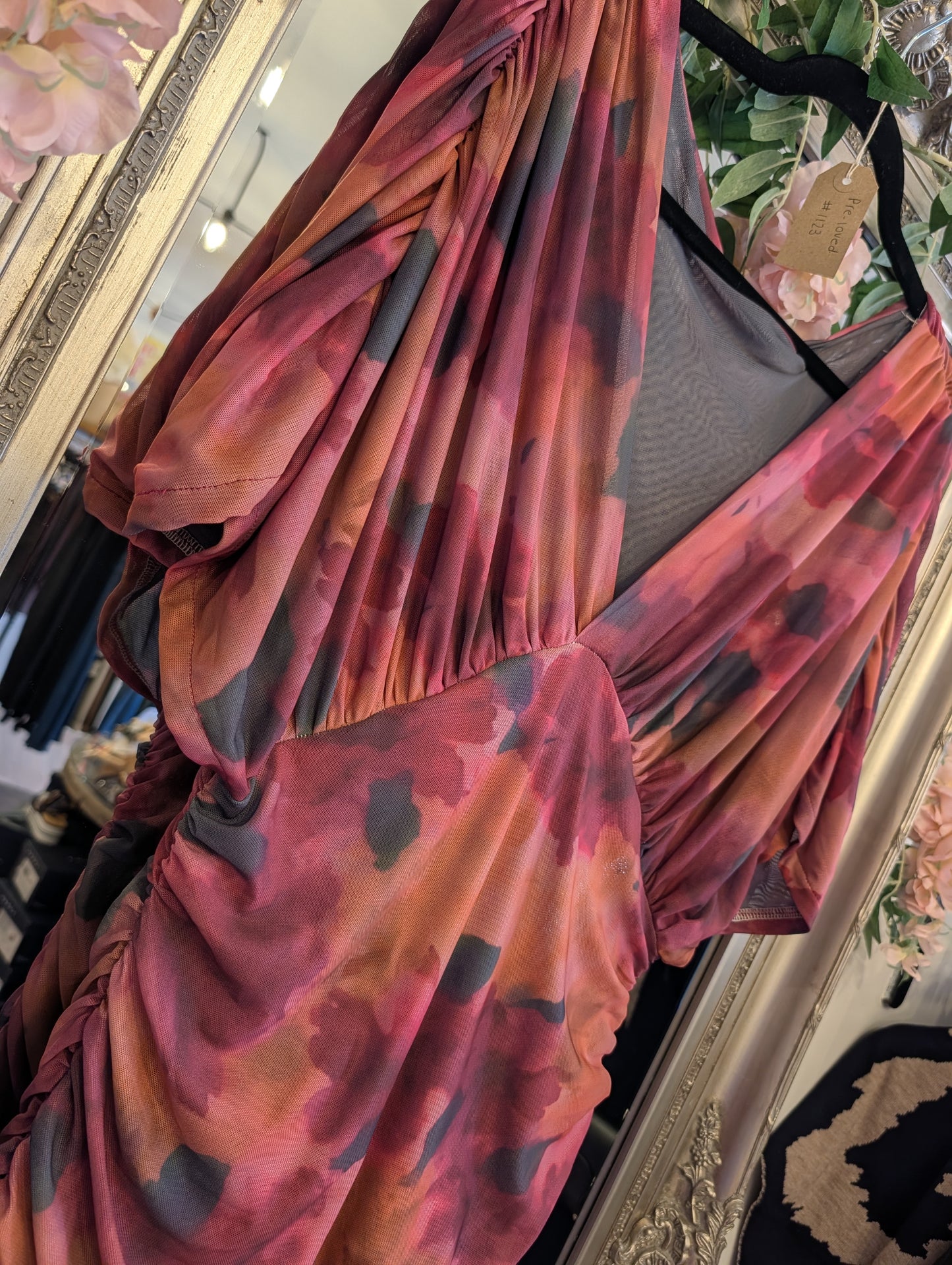 Pre-loved | Ruched Mesh Dress | Medium