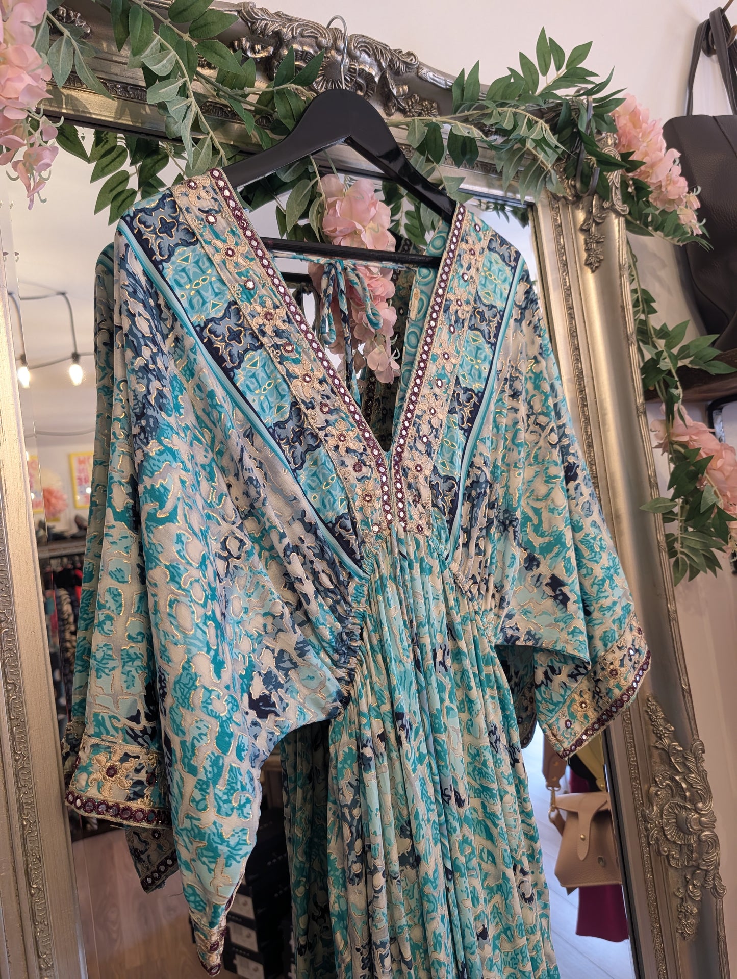 Pre-loved | Silk Kimono Style Dress | One size (Approx up to UK 16)