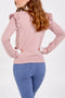 Ruffle Shoulder Jumper | Pink