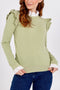 Ruffle Shoulder Jumper | Sage