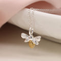 POM - Sterling silver and gold bee necklace