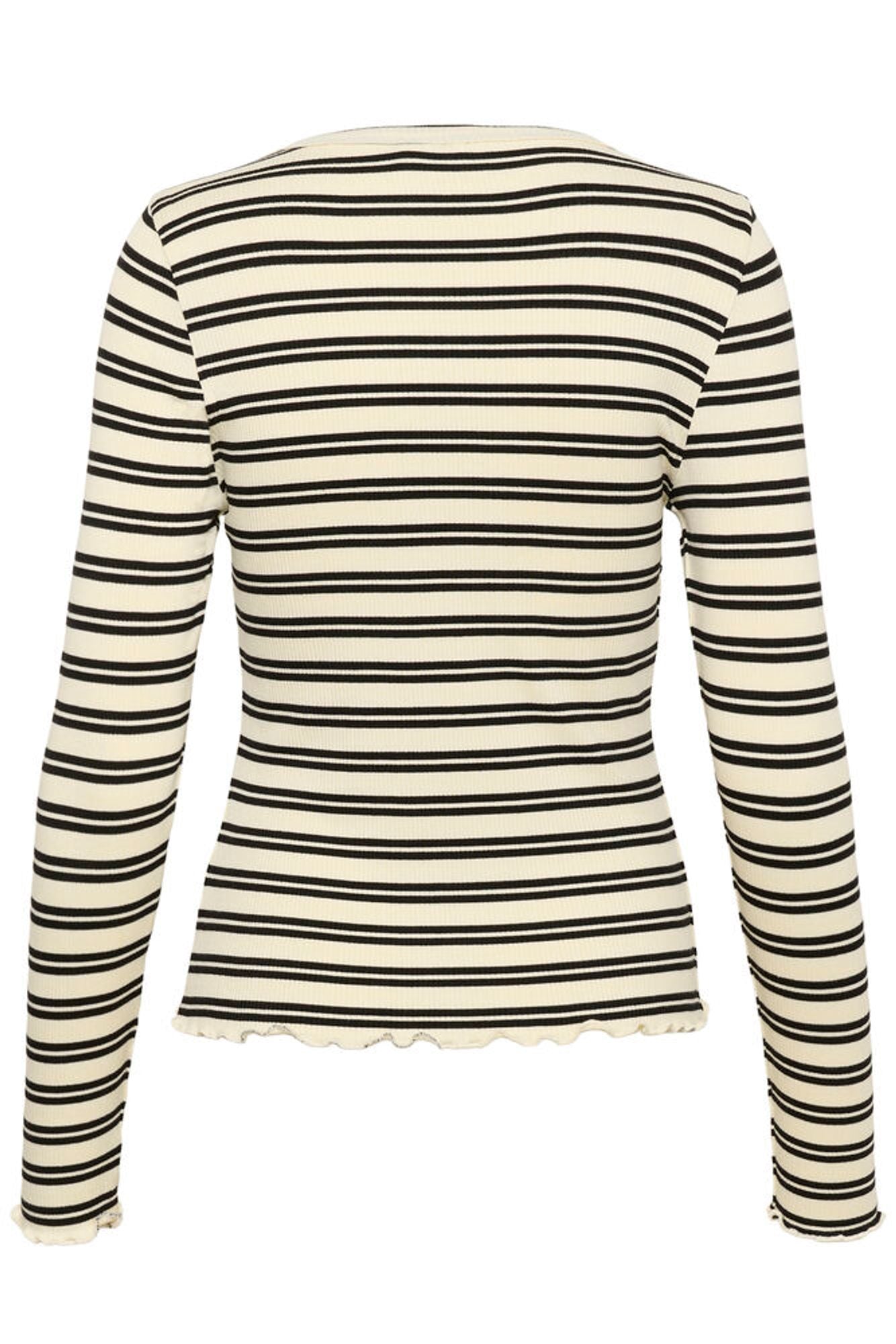 Striped long-sleeve top on a white background
