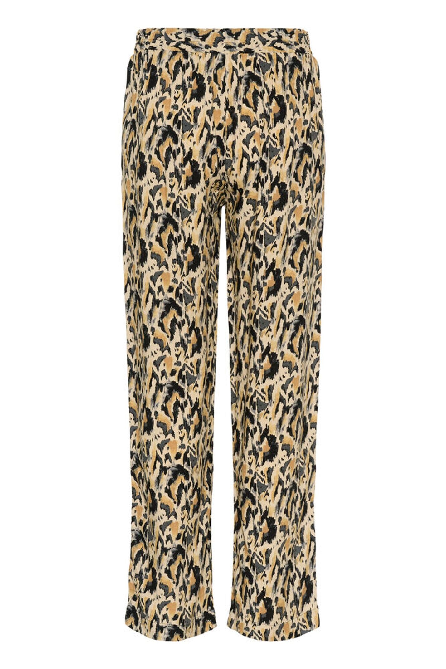 Leopard print pants on a white background