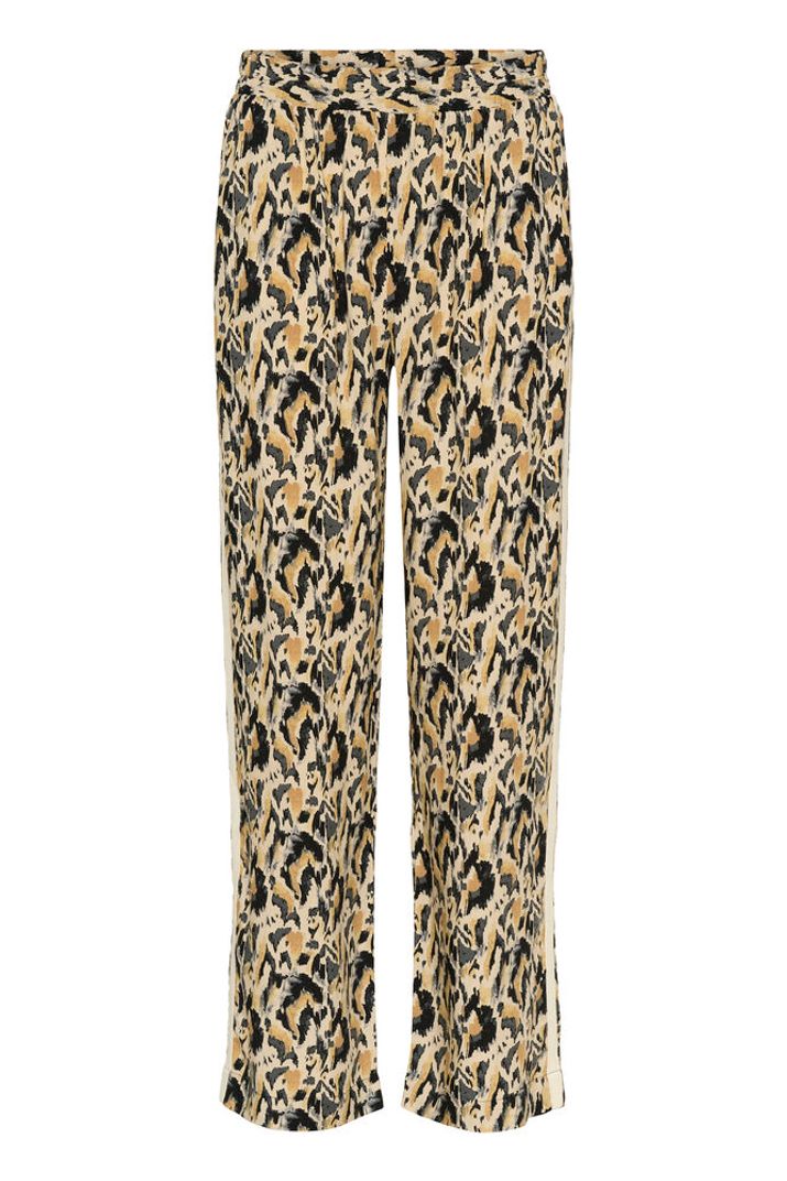 Leopard print pants on a white background