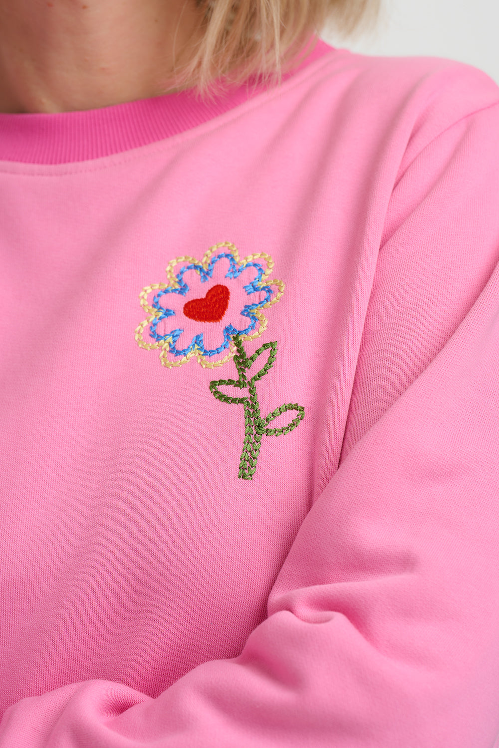 Sugarhill Brighton | Mindy Blouson Sleeve Sweatshirt | Pink - Blossom Boutique Online  