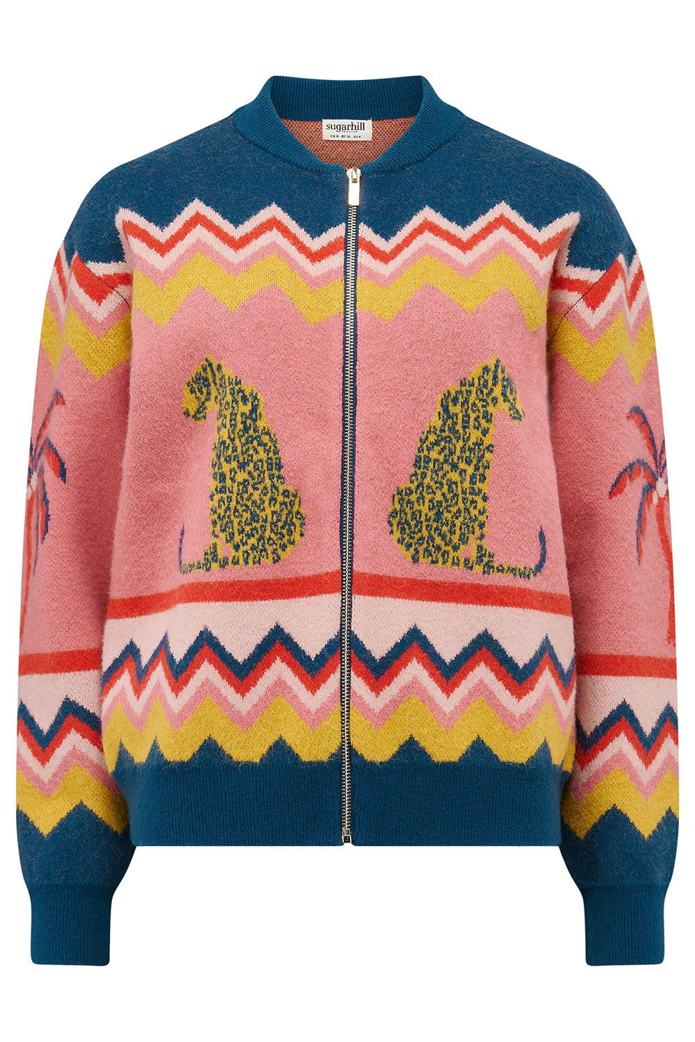 Sugarhill Brighton | Solana Knitted Bomber | Leopard & Palms - Blossom Boutique Online  