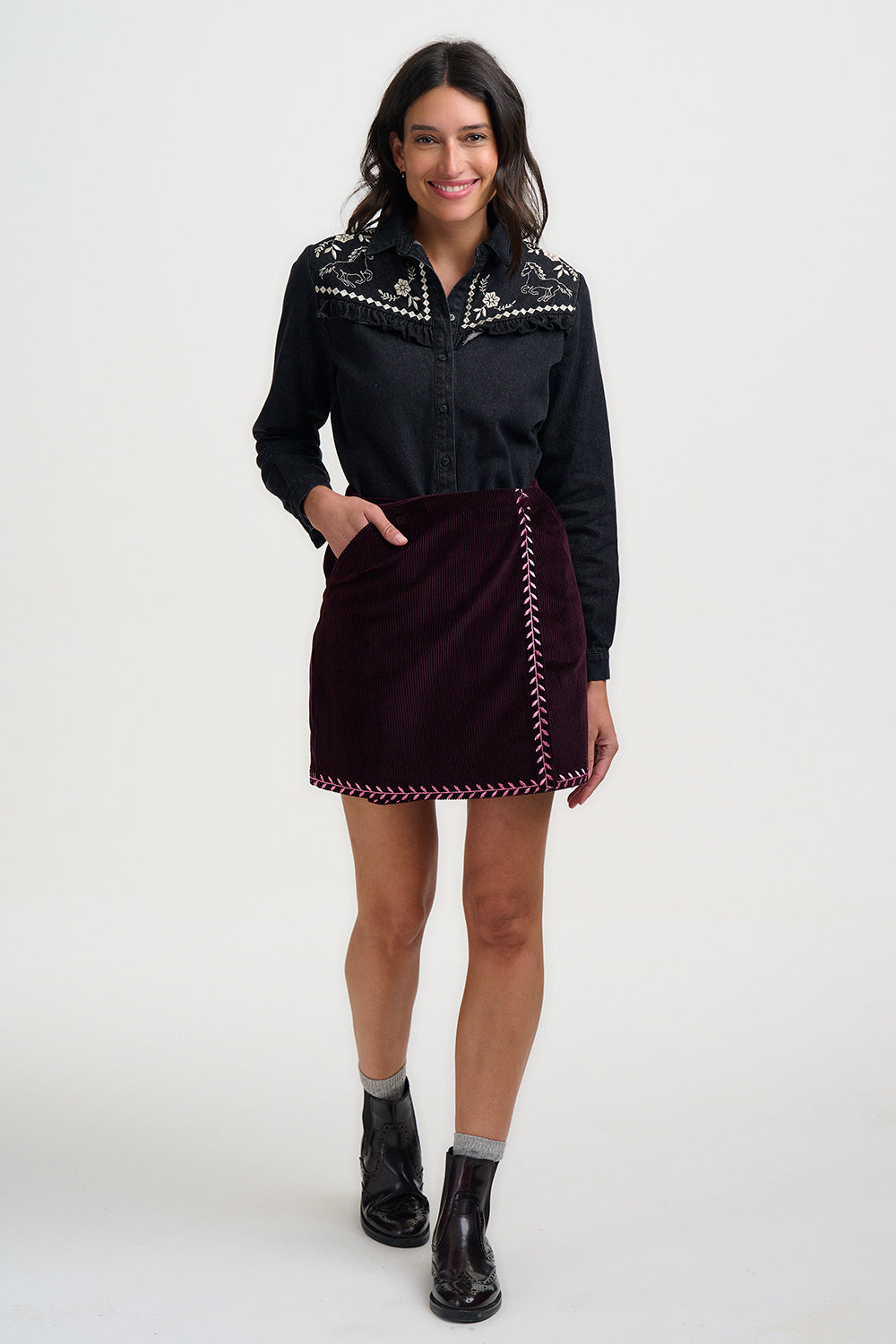 Sugarhill | Kerri Shirt | Washed Black Denim | Wil Horses
