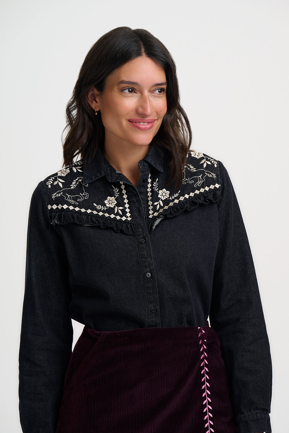 Sugarhill | Kerri Shirt | Washed Black Denim | Wil Horses