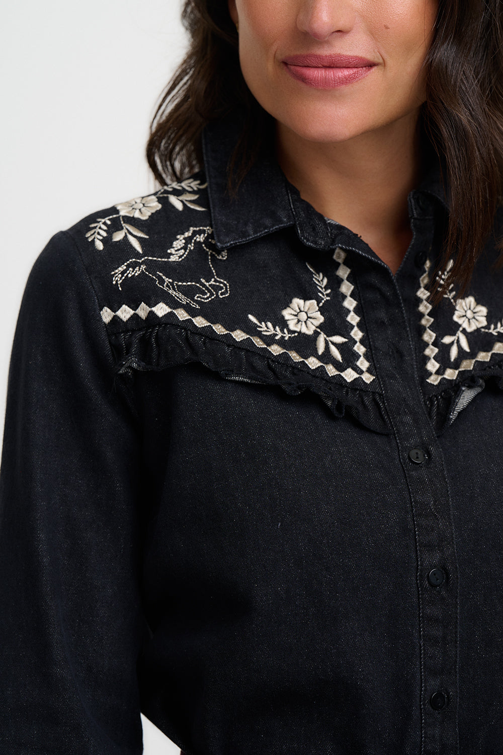 Sugarhill | Kerri Shirt | Washed Black Denim | Wil Horses