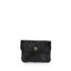 Italian Leather Coin Purse | Metallic Black