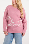 Oui Embroidered Jumper | Pink