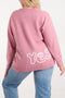 Oui Embroidered Jumper | Pink