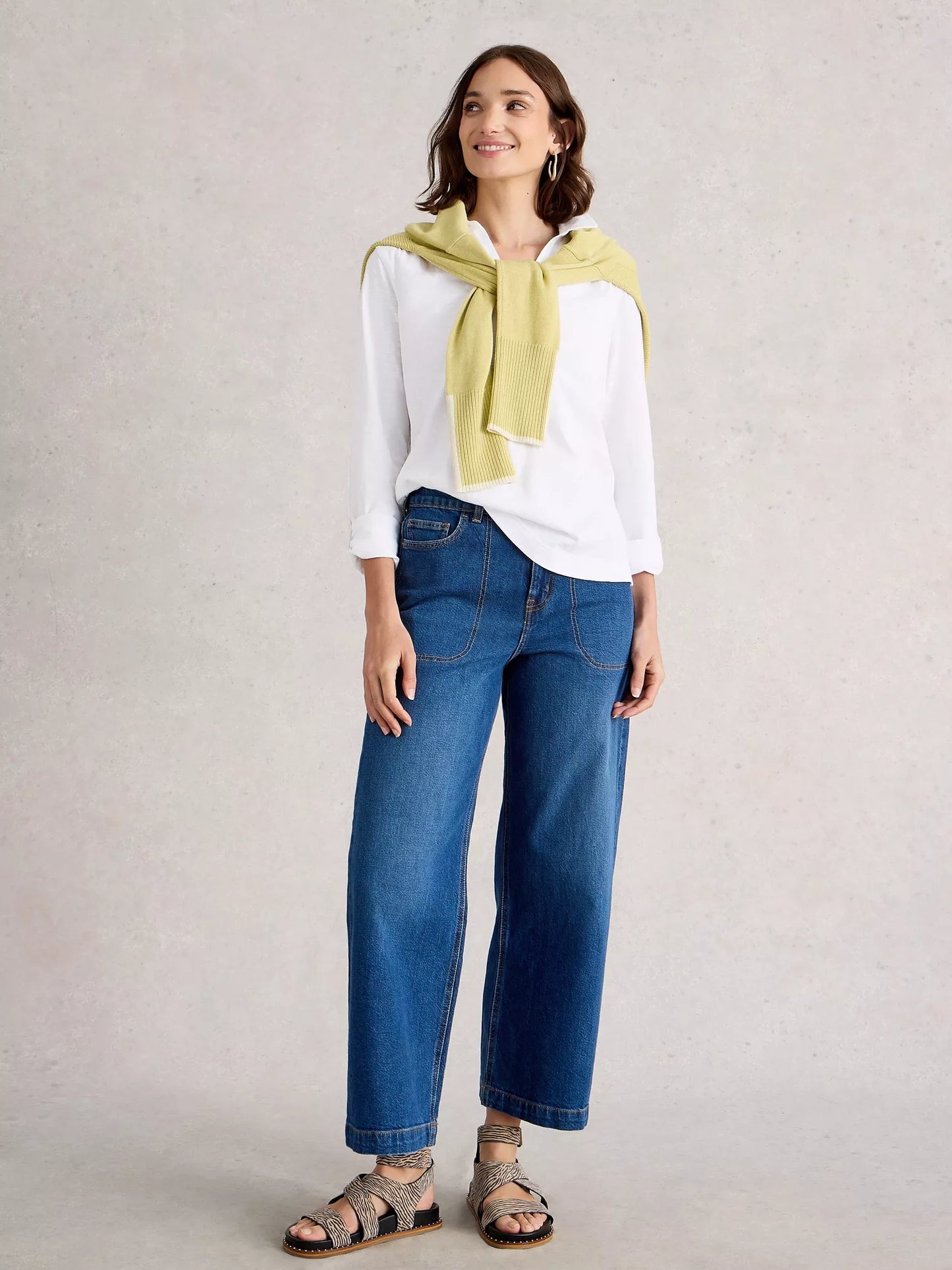 White Stuff | Allie Long Sleeve Jersey Shirt | Brilliant White - Blossom Boutique Online  