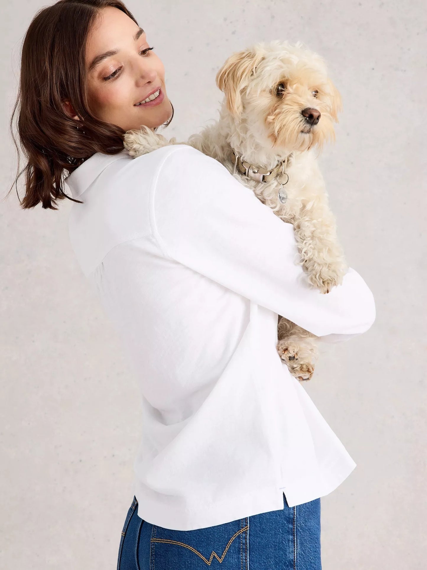 White Stuff | Allie Long Sleeve Jersey Shirt | Brilliant White - Blossom Boutique Online  
