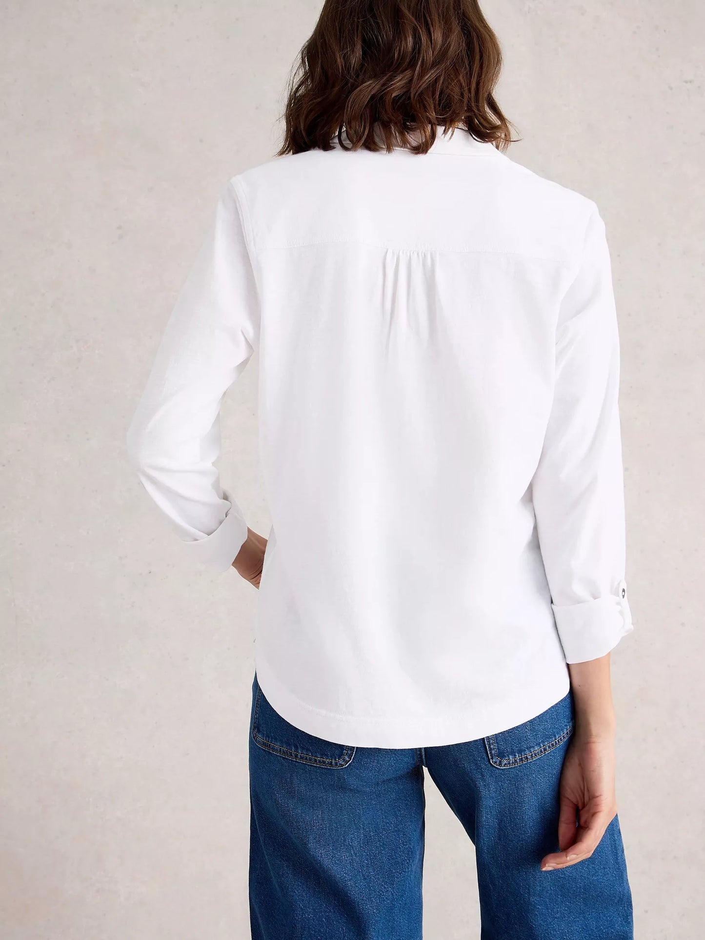 White Stuff | Allie Long Sleeve Jersey Shirt | Brilliant White - Blossom Boutique Online  