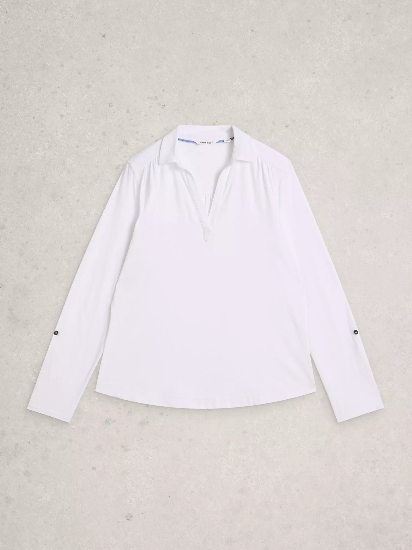 White Stuff | Allie Long Sleeve Jersey Shirt | Brilliant White - Blossom Boutique Online  